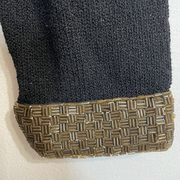 Don Sayres for Wellmore Dress Small Black Sequin Santana Knit USA Vintage 80s - Picture 6 of 10